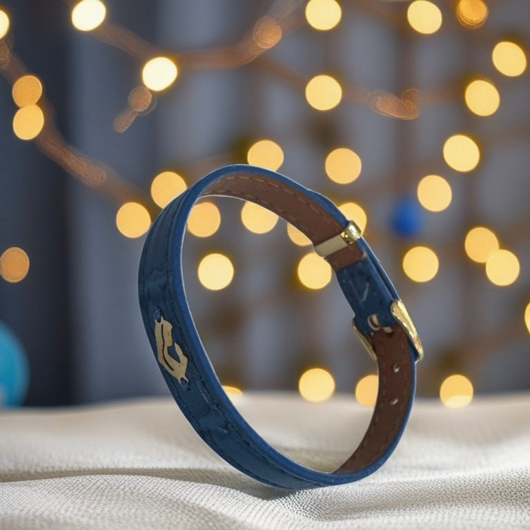 Faux Leather Bracelet with 18K Gold Women