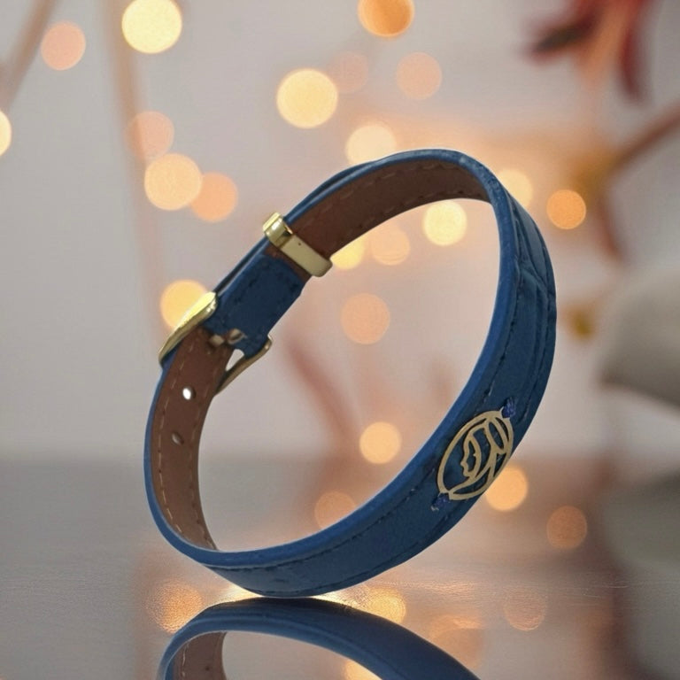Faux Leather Bracelet with 18K Gold Women