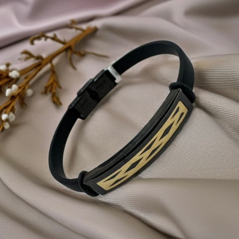Rubber Bracelet and 18K Gold