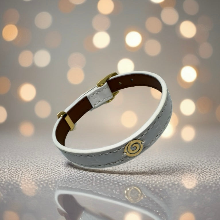 Faux Leather Bracelet with 18K Gold Women