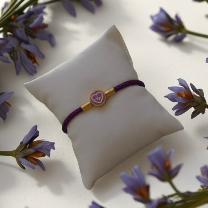 Braided Bracelet with 18K Gold Motif
