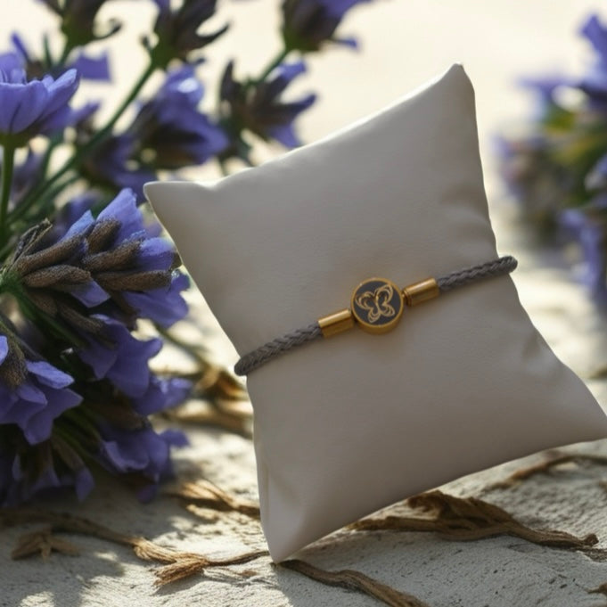 Braided Bracelet with 18K Gold Motif