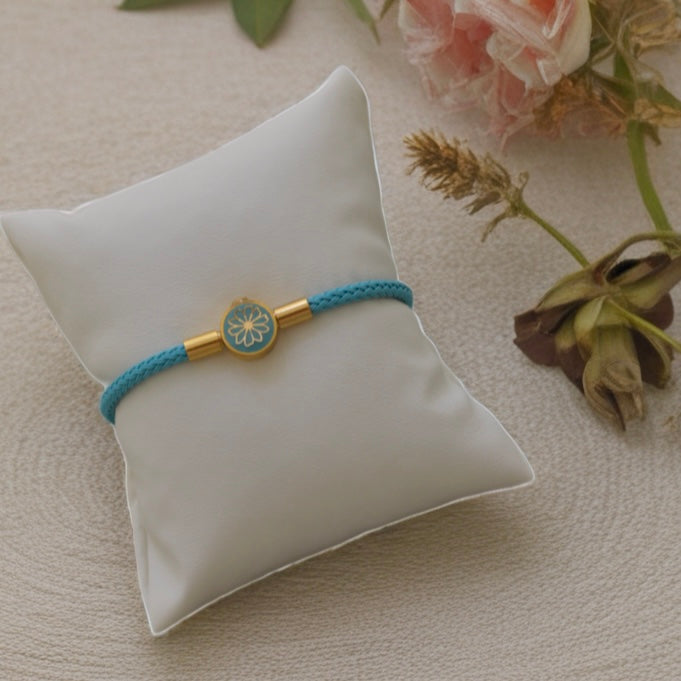 Braided Bracelet with 18K Gold Motif
