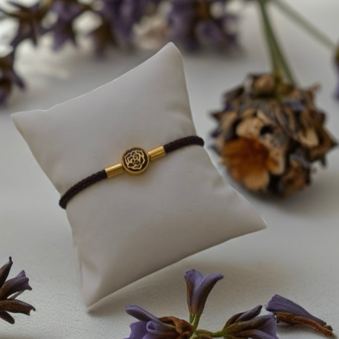 Braided Bracelet with 18K Gold Motif