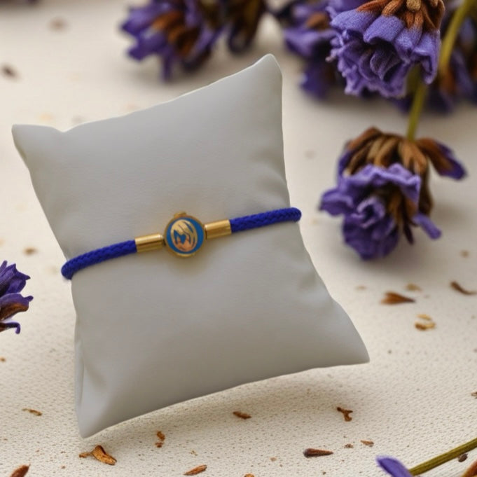Braided Bracelet with 18K Gold Motif