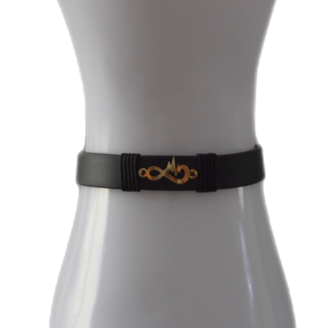 Rubber Bracelet with 18K gold