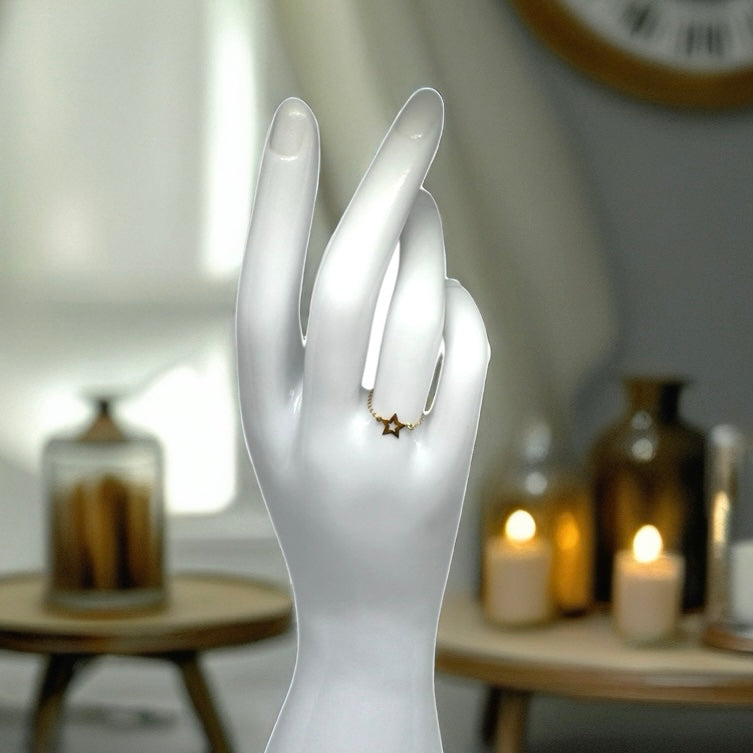 18K Chain and Motif Ring
