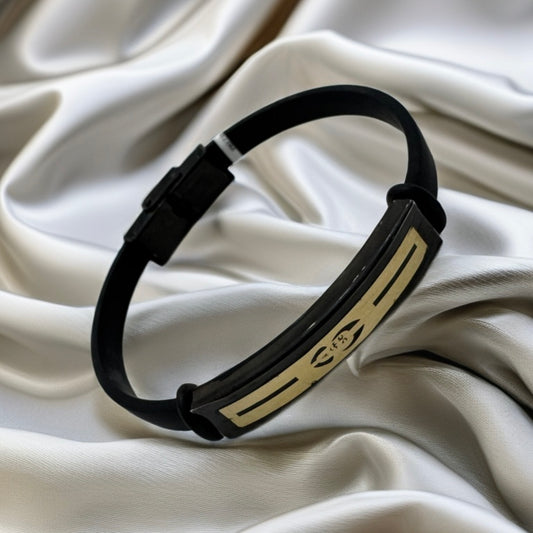 Rubber Bracelet and 18K Gold