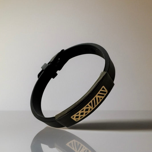 Rubber Bracelet and 18K Gold