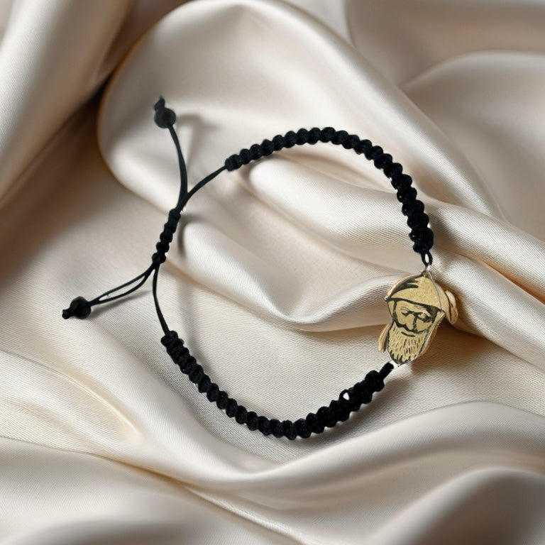 Black Shamballa Bracelet with 18K St Charbel Gold