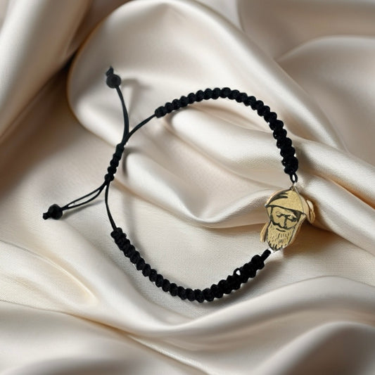 Black Shamballa Bracelet with 18K St Charbel Gold