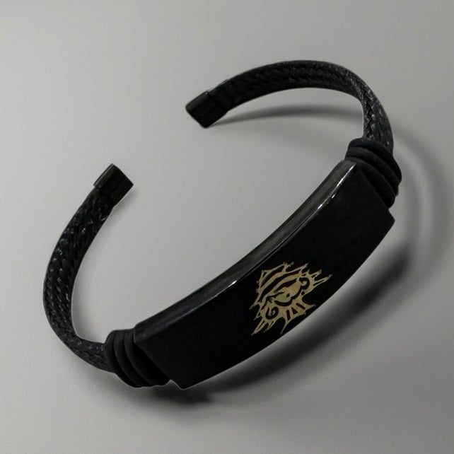 Black Bangle with 18K Gold Cedar Lebanon
