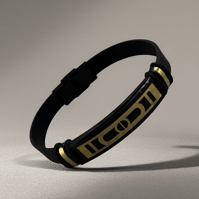 Rubber Bracelet and 18K Gold