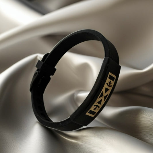 Rubber Bracelet and 18K Gold
