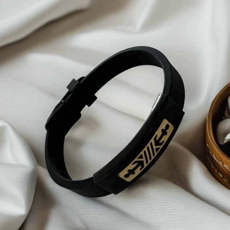 Rubber Bracelet and 18K Gold