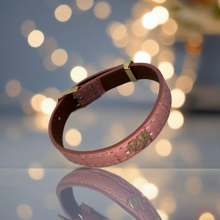 Faux Leather Bracelet with 18K Gold Women
