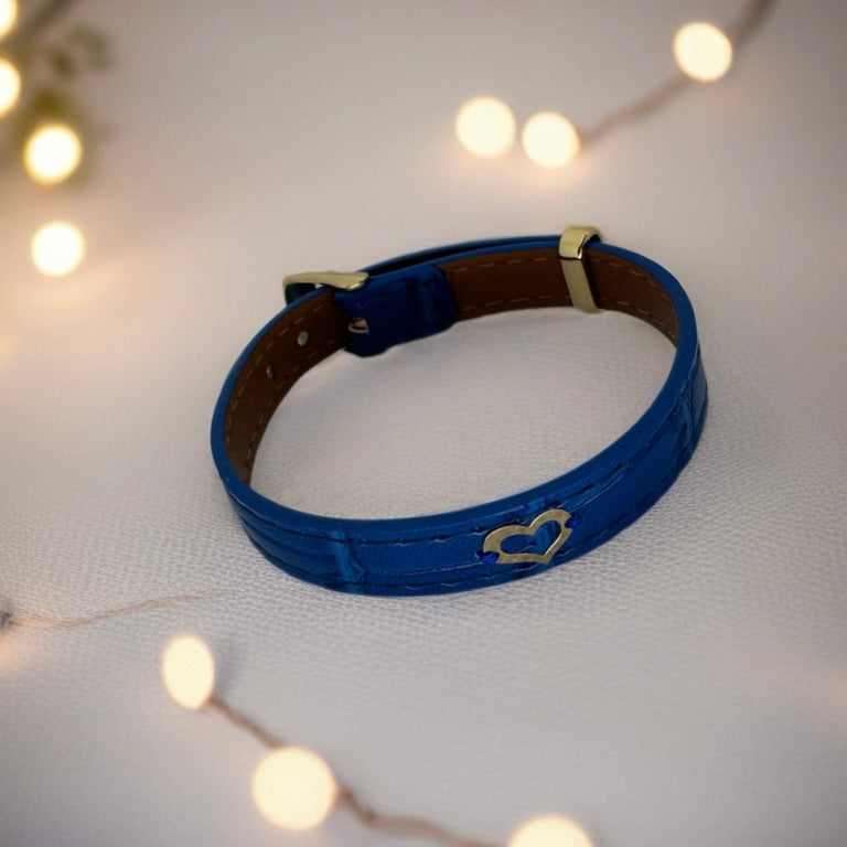 Faux Leather Bracelet with 18K Gold Women