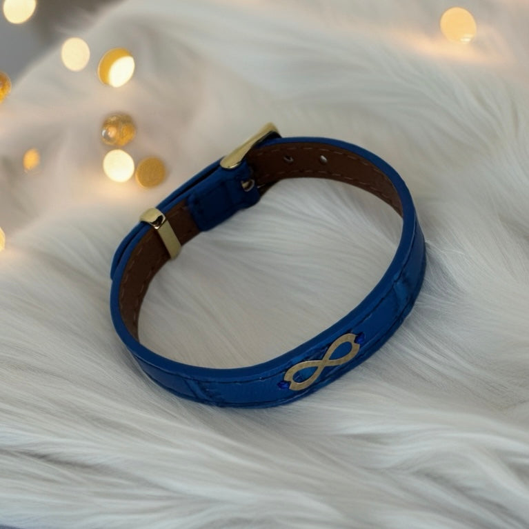 Faux Leather Bracelet with 18K Gold Women