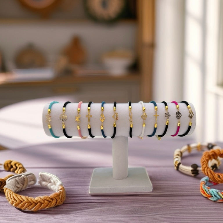 Rope Bracelet with 18K Gold Motif