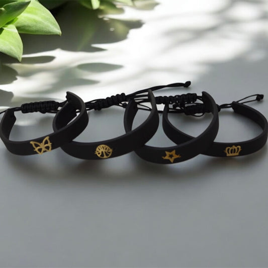 Rubber Bracelet with 18K gold