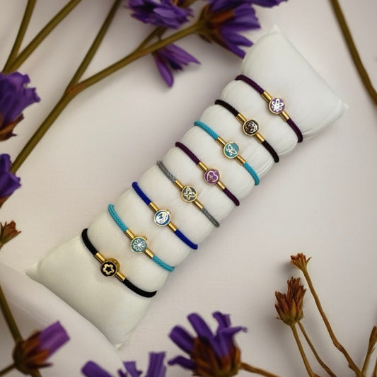 Braided Bracelet with 18K Gold Motif