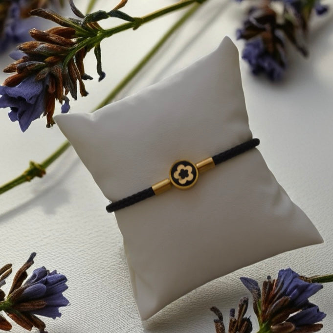 Braided Bracelet with 18K Gold Motif