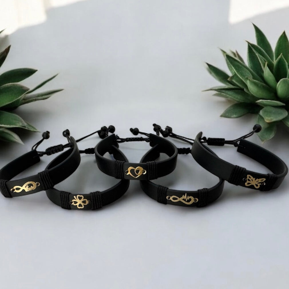 Rubber Bracelet with 18K gold