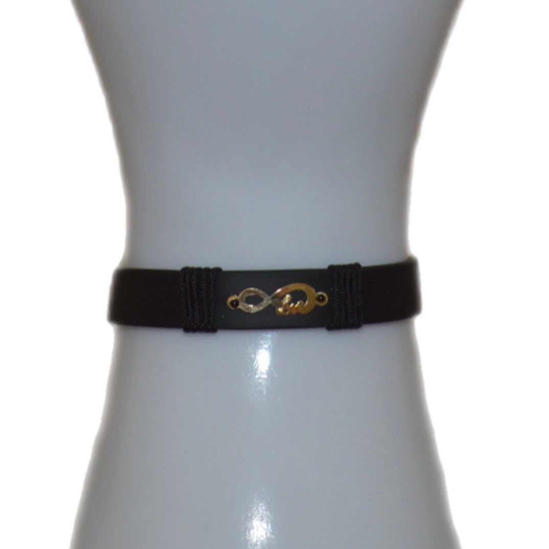 Rubber Bracelet with 18K gold