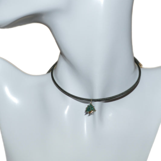 Magnetic Choker with 18K Gold Cedar Tree