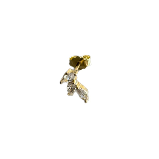 18K Gold Leaf Vine Stud