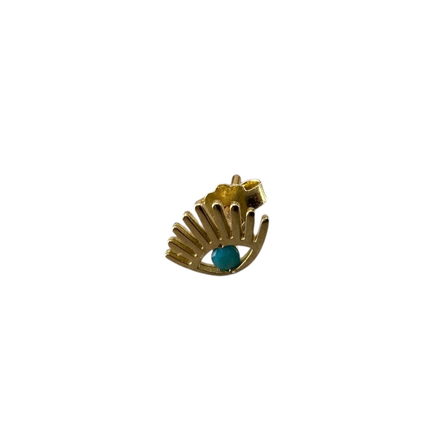 18K Gold Turquoise Eye Stud
