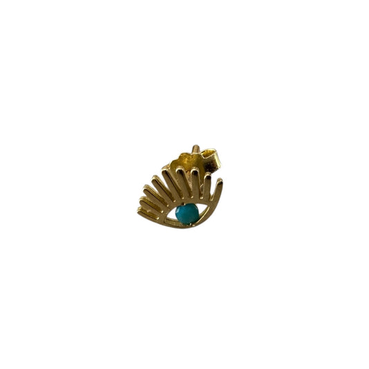 18K Gold Turquoise Eye Stud