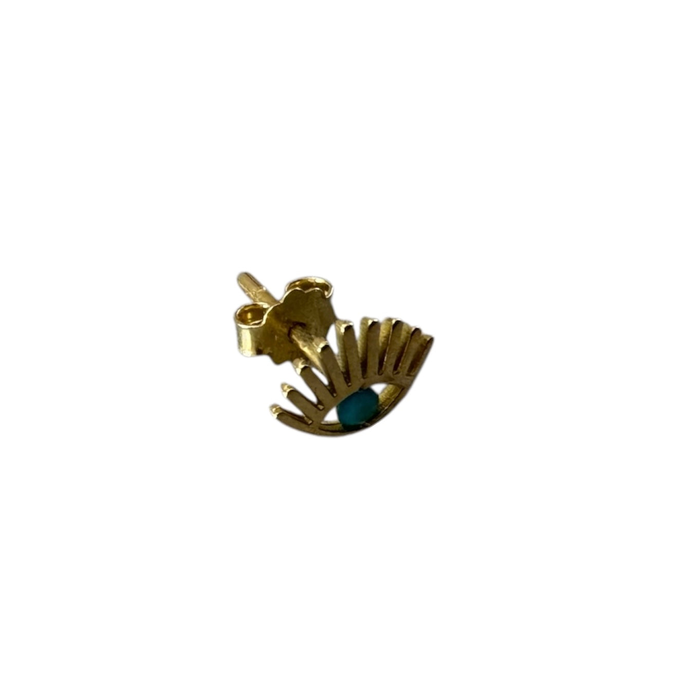 18K Gold Turquoise Eye Stud