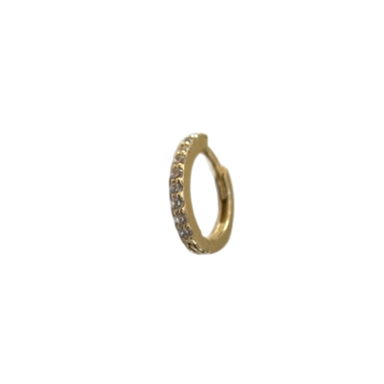 18K Gold Pave Hoop